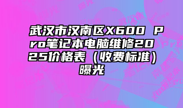 武汉市汉南区X600 Pro笔记本电脑维修2025价格表（收费标准）曝光