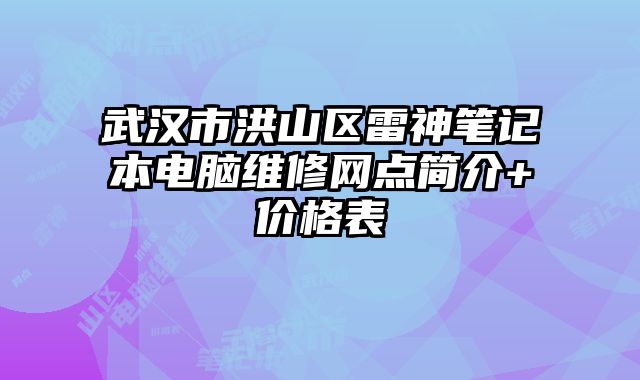 武汉市洪山区雷神笔记本电脑维修网点简介+价格表