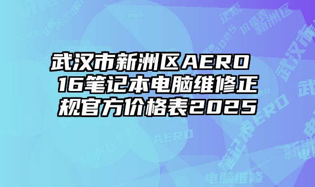 武汉市新洲区AERO 16笔记本电脑维修正规官方价格表2025