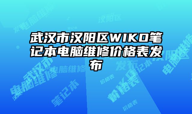 武汉市汉阳区WIKO笔记本电脑维修价格表发布