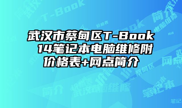 武汉市蔡甸区T-Book 14笔记本电脑维修附价格表+网点简介