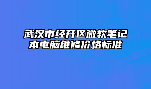 武汉市经开区微软笔记本电脑维修价格标准