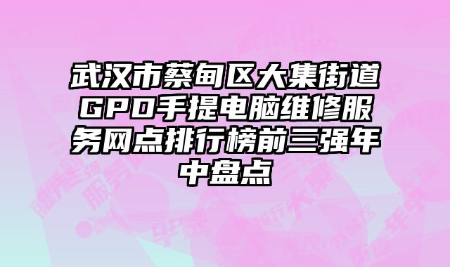 武汉市蔡甸区大集街道GPD手提电脑维修服务网点排行榜前三强年中盘点