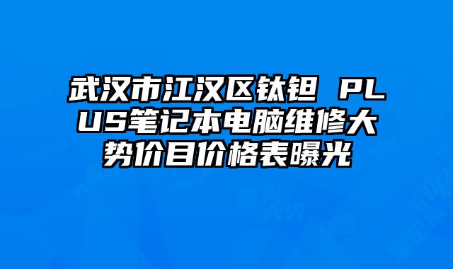 武汉市江汉区钛钽 PLUS笔记本电脑维修大势价目价格表曝光