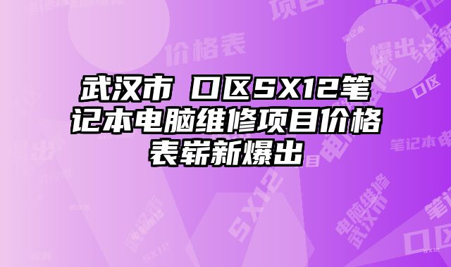 武汉市硚口区SX12笔记本电脑维修项目价格表崭新爆出