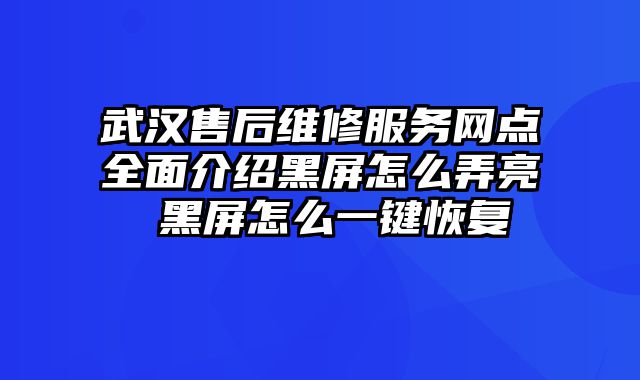 武汉售后维修服务网点全面介绍黑屏怎么弄亮 黑屏怎么一键恢复