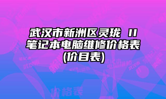 武汉市新洲区灵珑 II笔记本电脑维修价格表(价目表)