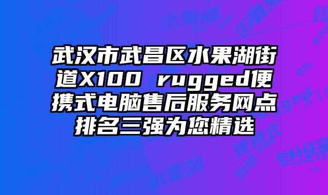 武汉市武昌区水果湖街道X100 rugged便携式电脑售后服务网点排名三强为您精选