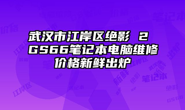 武汉市江岸区绝影 2 GS66笔记本电脑维修价格新鲜出炉