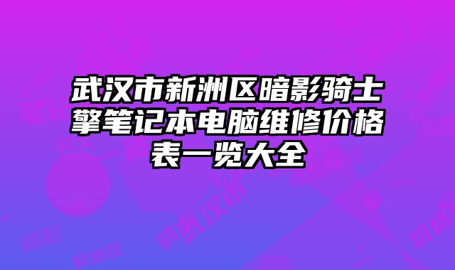 武汉市新洲区暗影骑士・擎笔记本电脑维修价格表一览大全