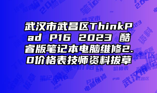 武汉市武昌区ThinkPad P16 2023 酷睿版笔记本电脑维修2.0价格表技师资料拔草