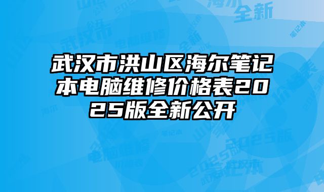 武汉市洪山区海尔笔记本电脑维修价格表2025版全新公开