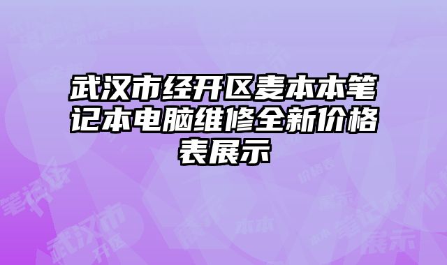 武汉市经开区麦本本笔记本电脑维修全新价格表展示