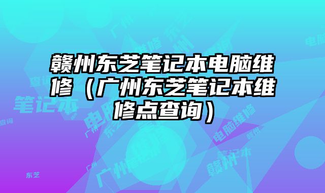 赣州东芝笔记本电脑维修（广州东芝笔记本维修点查询）