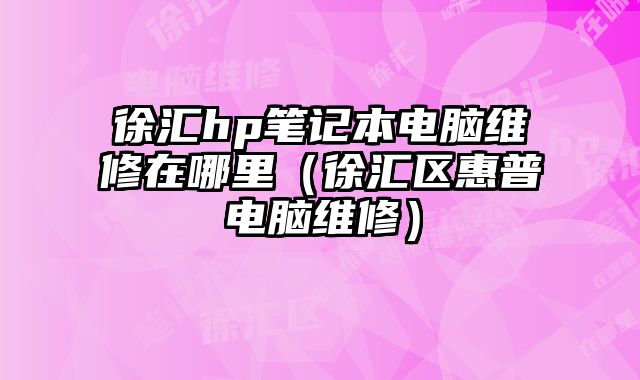 徐汇hp笔记本电脑维修在哪里（徐汇区惠普电脑维修）