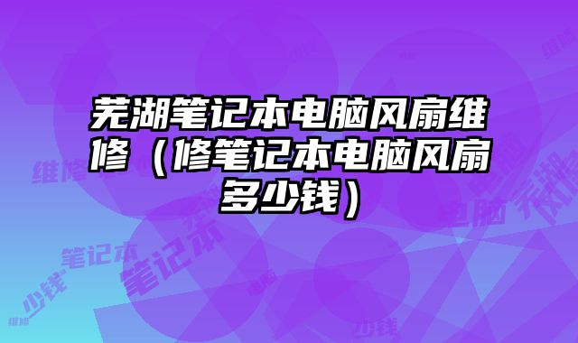 芜湖笔记本电脑风扇维修（修笔记本电脑风扇多少钱）