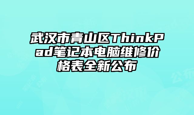 武汉市青山区ThinkPad笔记本电脑维修价格表全新公布