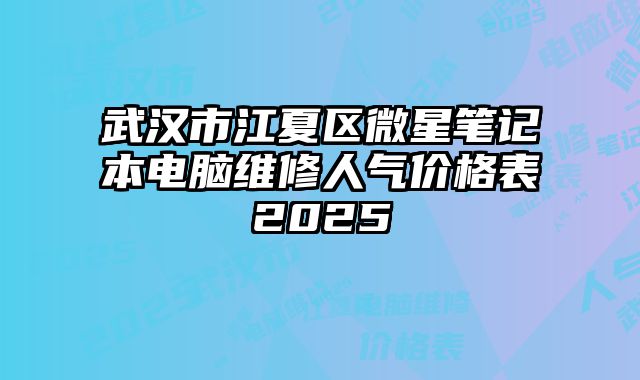 武汉市江夏区微星笔记本电脑维修人气价格表2025