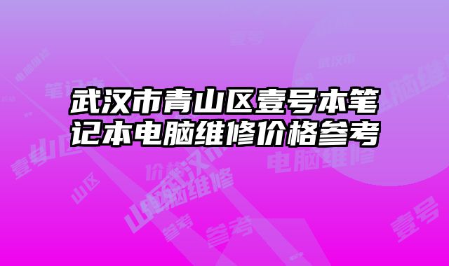 武汉市青山区壹号本笔记本电脑维修价格参考