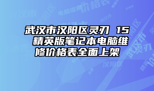 武汉市汉阳区灵刃 15 精英版笔记本电脑维修价格表全面上架