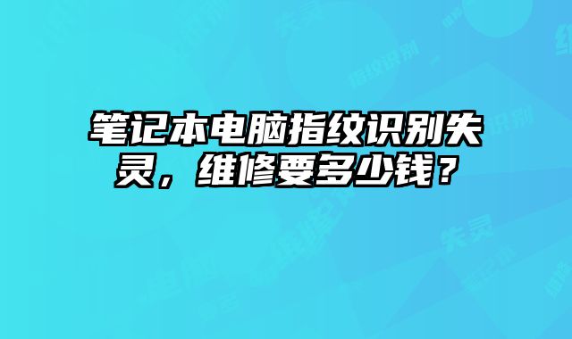 笔记本电脑指纹识别失灵，维修要多少钱？