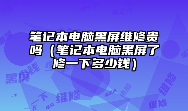 笔记本电脑黑屏维修贵吗（笔记本电脑黑屏了修一下多少钱）