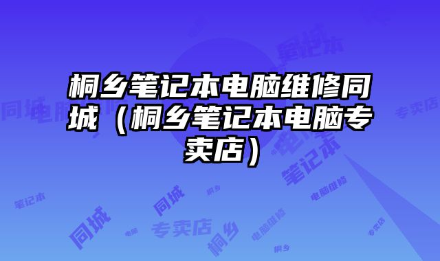 桐乡笔记本电脑维修同城（桐乡笔记本电脑专卖店）