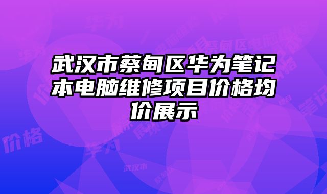 武汉市蔡甸区华为笔记本电脑维修项目价格均价展示