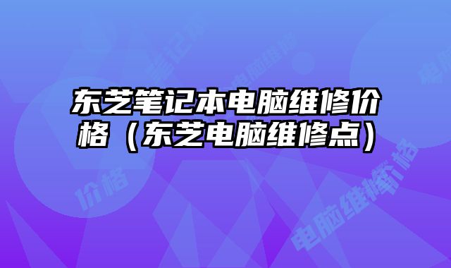 东芝笔记本电脑维修价格（东芝电脑维修点）