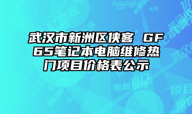 武汉市新洲区侠客 GF65笔记本电脑维修热门项目价格表公示