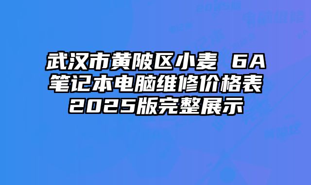 武汉市黄陂区小麦 6A笔记本电脑维修价格表2025版完整展示