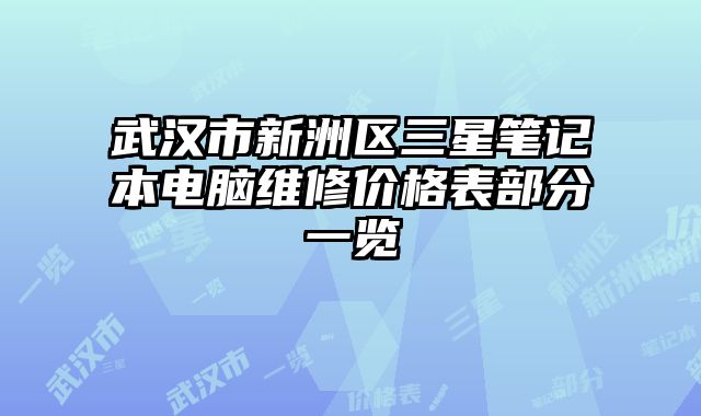 武汉市新洲区三星笔记本电脑维修价格表部分一览