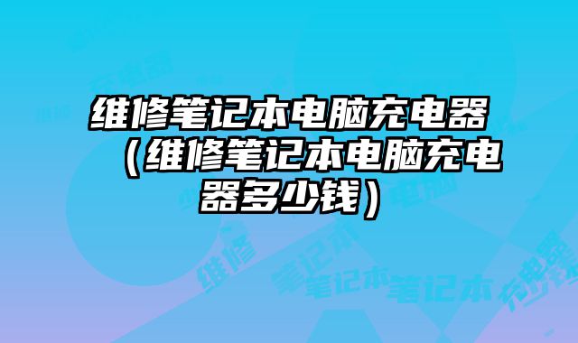 维修笔记本电脑充电器（维修笔记本电脑充电器多少钱）