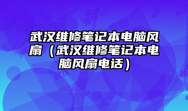 武汉维修笔记本电脑风扇（武汉维修笔记本电脑风扇电话）