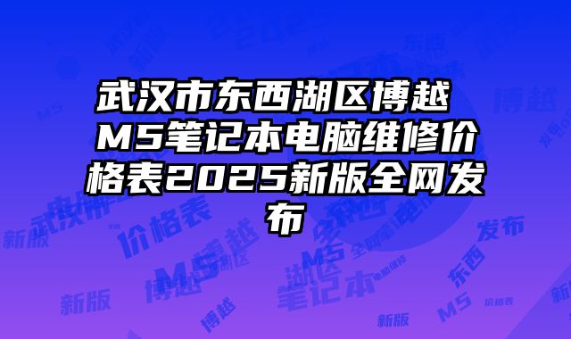 武汉市东西湖区博越 M5笔记本电脑维修价格表2025新版全网发布