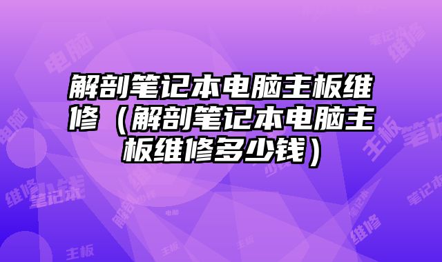 解剖笔记本电脑主板维修（解剖笔记本电脑主板维修多少钱）