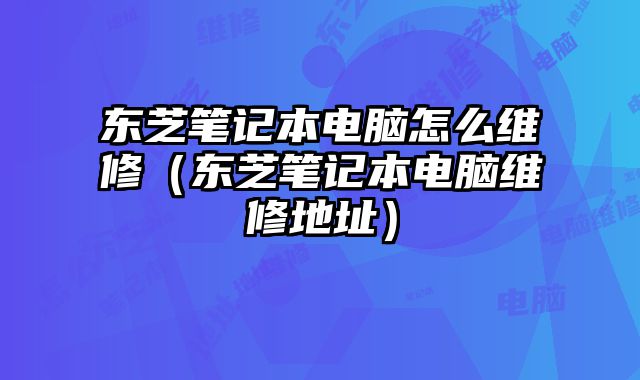 东芝笔记本电脑怎么维修（东芝笔记本电脑维修地址）