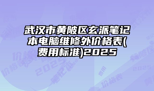 武汉市黄陂区玄派笔记本电脑维修外价格表(费用标准)2025