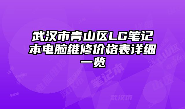 武汉市青山区LG笔记本电脑维修价格表详细一览