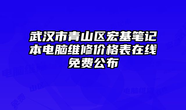 武汉市青山区宏基笔记本电脑维修价格表在线免费公布