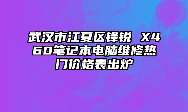 武汉市江夏区锋锐 X460笔记本电脑维修热门价格表出炉