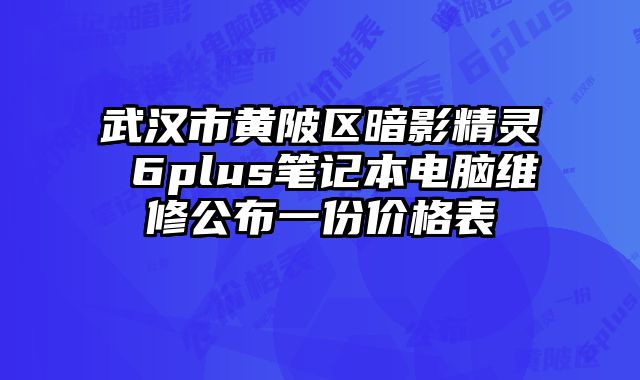 武汉市黄陂区暗影精灵 6plus笔记本电脑维修公布一份价格表