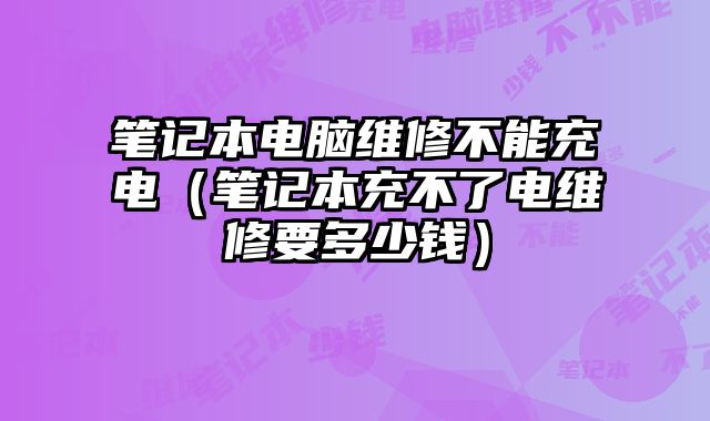 笔记本电脑维修不能充电（笔记本充不了电维修要多少钱）