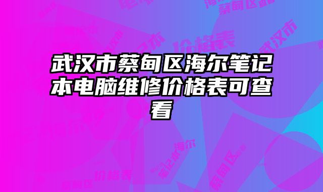 武汉市蔡甸区海尔笔记本电脑维修价格表可查看