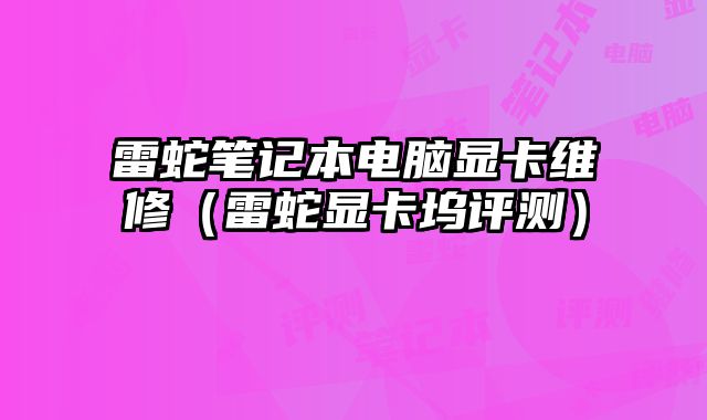 雷蛇笔记本电脑显卡维修（雷蛇显卡坞评测）