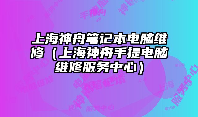 上海神舟笔记本电脑维修（上海神舟手提电脑维修服务中心）