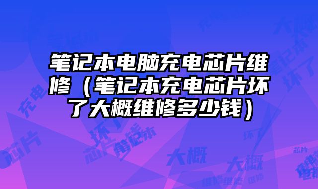 笔记本电脑充电芯片维修（笔记本充电芯片坏了大概维修多少钱）