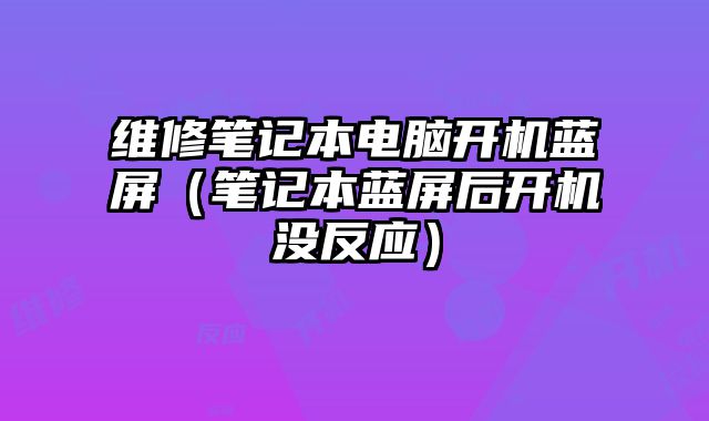 维修笔记本电脑开机蓝屏（笔记本蓝屏后开机没反应）