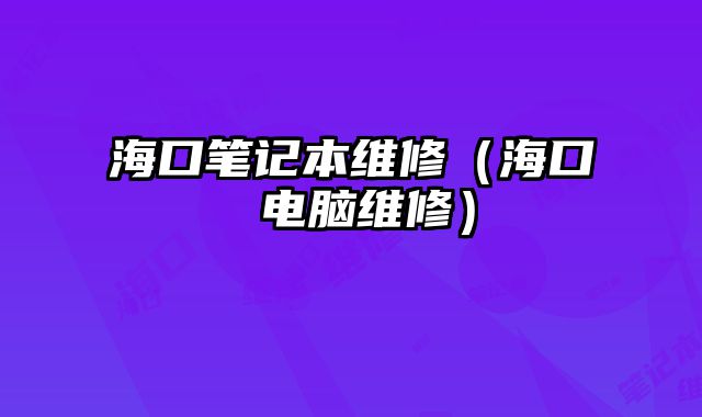 海口笔记本维修（海口 电脑维修）