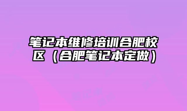 笔记本维修培训合肥校区（合肥笔记本定做）